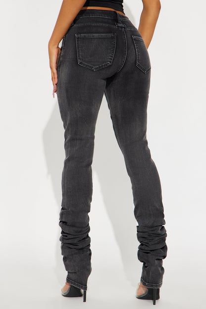 Barely There Stacked Skinny Jeans - Black Wash