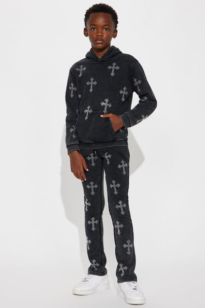 Mini Endless Crosses Pants - Black