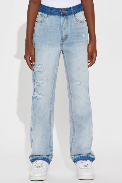 Mini Straight Ruthless Back Hit Jean - Light Blue Wash