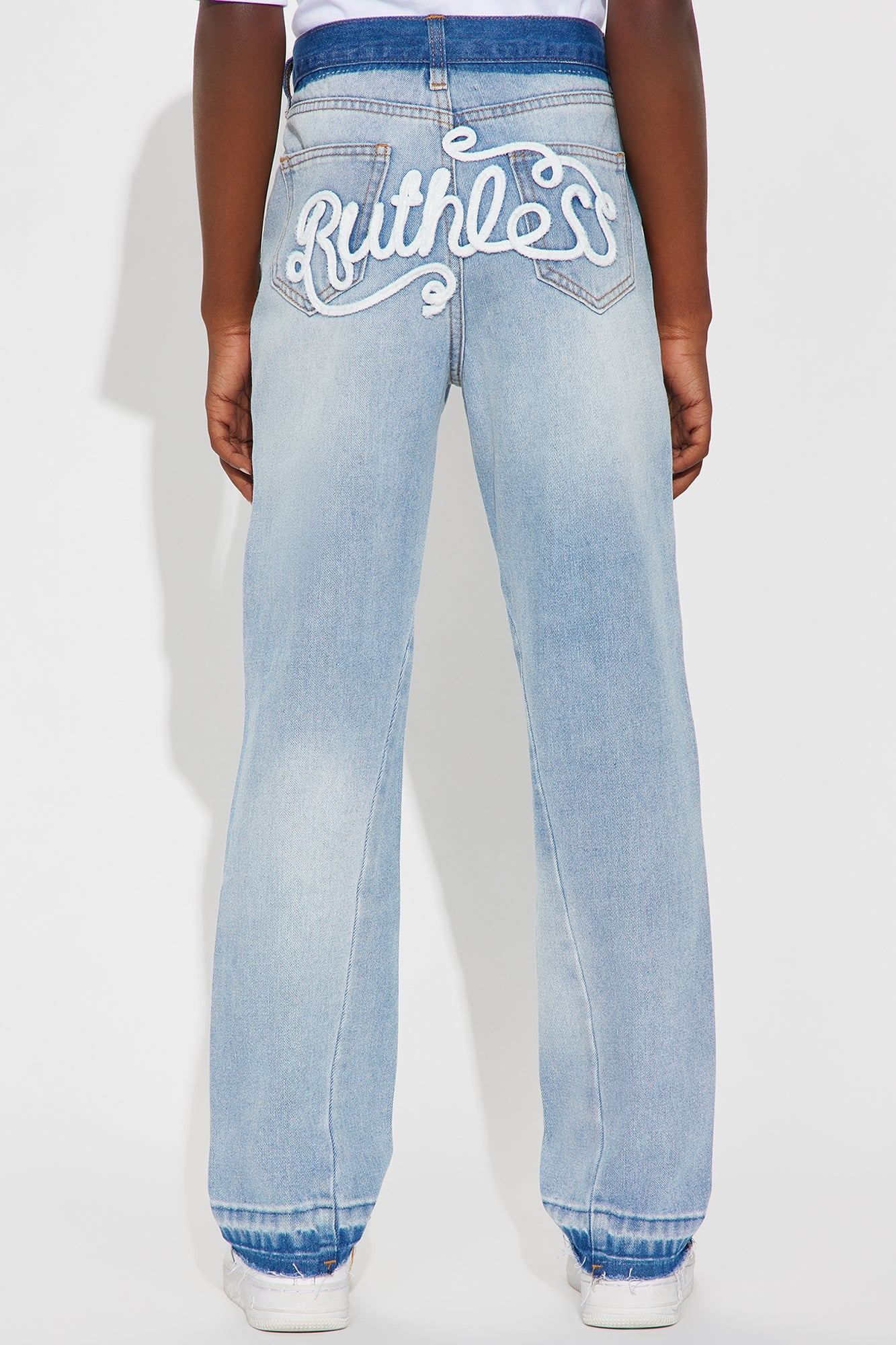 Mini Straight Ruthless Back Hit Jean - Light Blue Wash