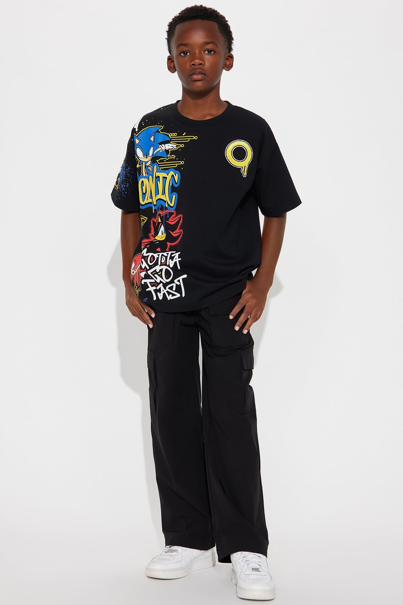 Mini Sonic And Friends Graffiti Short Sleeve Tee - Black