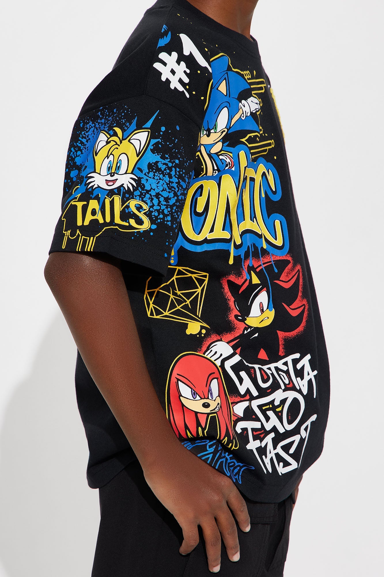 Mini Sonic And Friends Graffiti Short Sleeve Tee - Black