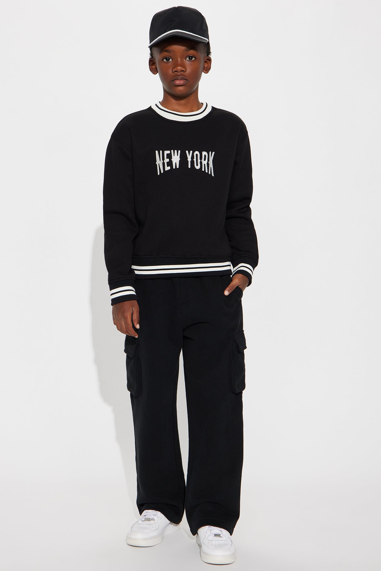 Mini Nyc Athletics Crewneck Sweater - Black