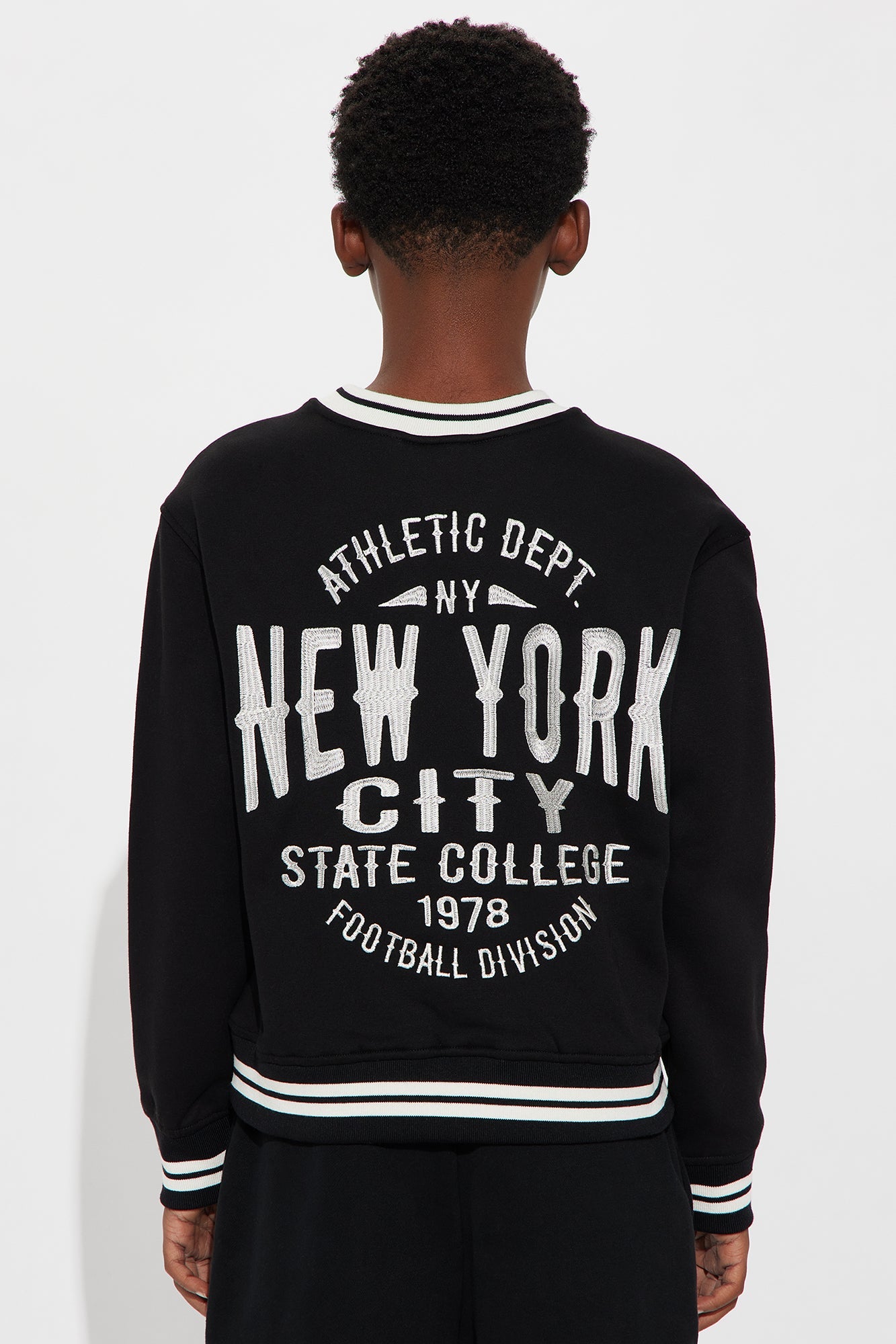 Mini Nyc Athletics Crewneck Sweater - Black