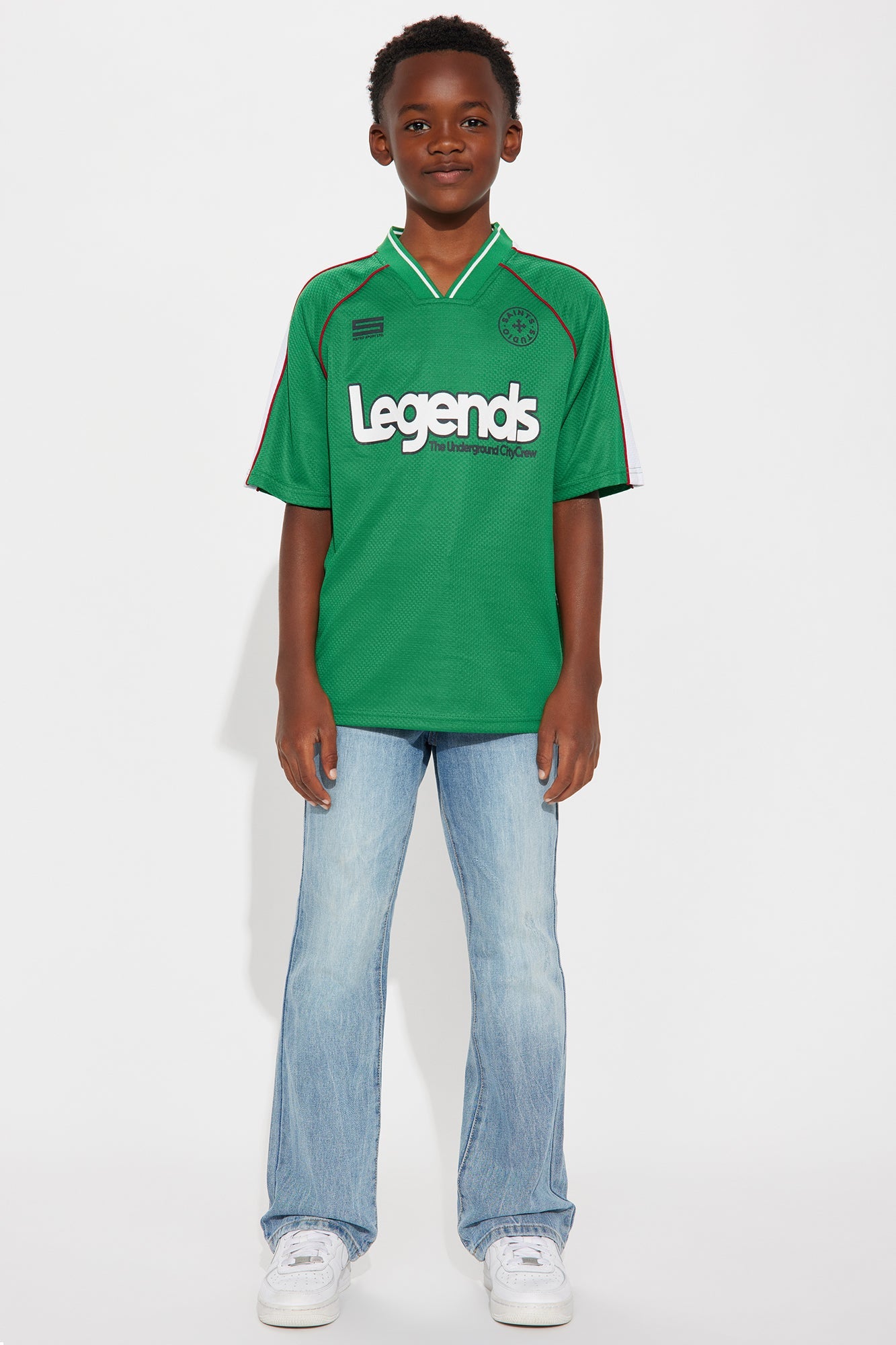 Mini Legends V-Neck Soccer Jersey - Green
