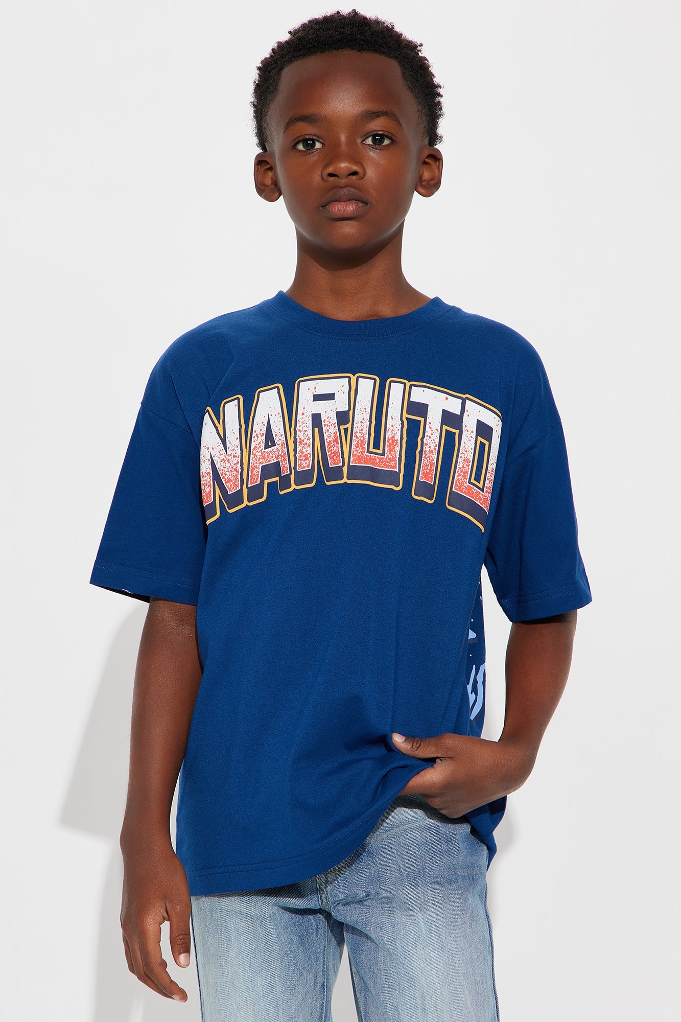 Mini Naruto Front/Back Short Sleeve Tee - Navy