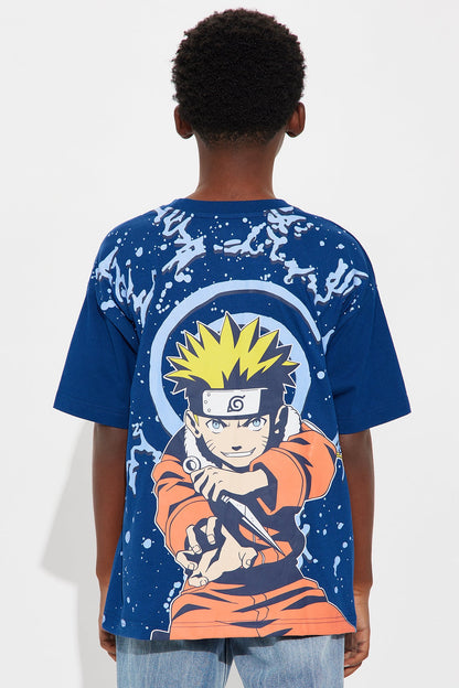 Mini Naruto Front/Back Short Sleeve Tee - Navy