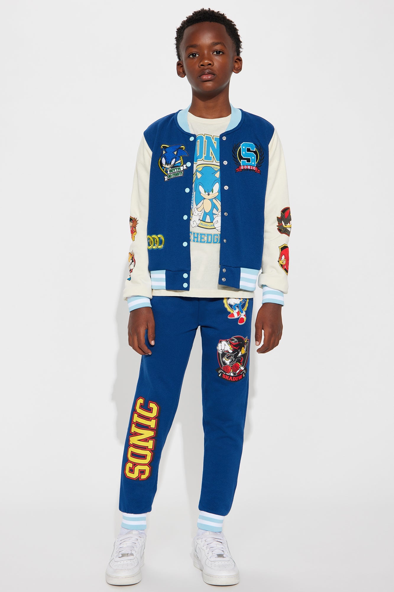 Mini Sonic The Hedgehog 3 Piece Jogger Pant Set - Navy/combo