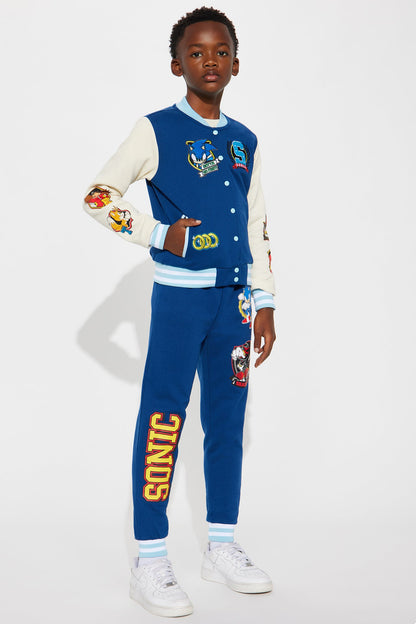 Mini Sonic The Hedgehog 3 Piece Jogger Pant Set - Navy/combo
