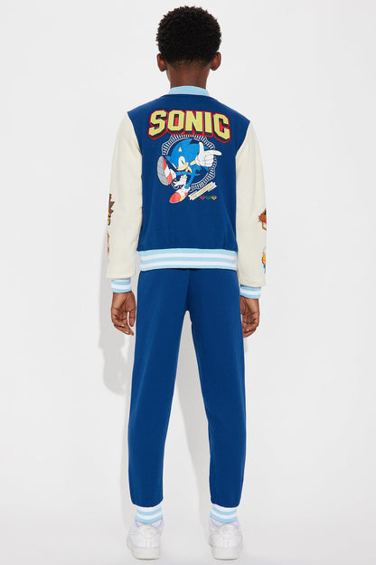 Mini Sonic The Hedgehog 3 Piece Jogger Pant Set - Navy/combo