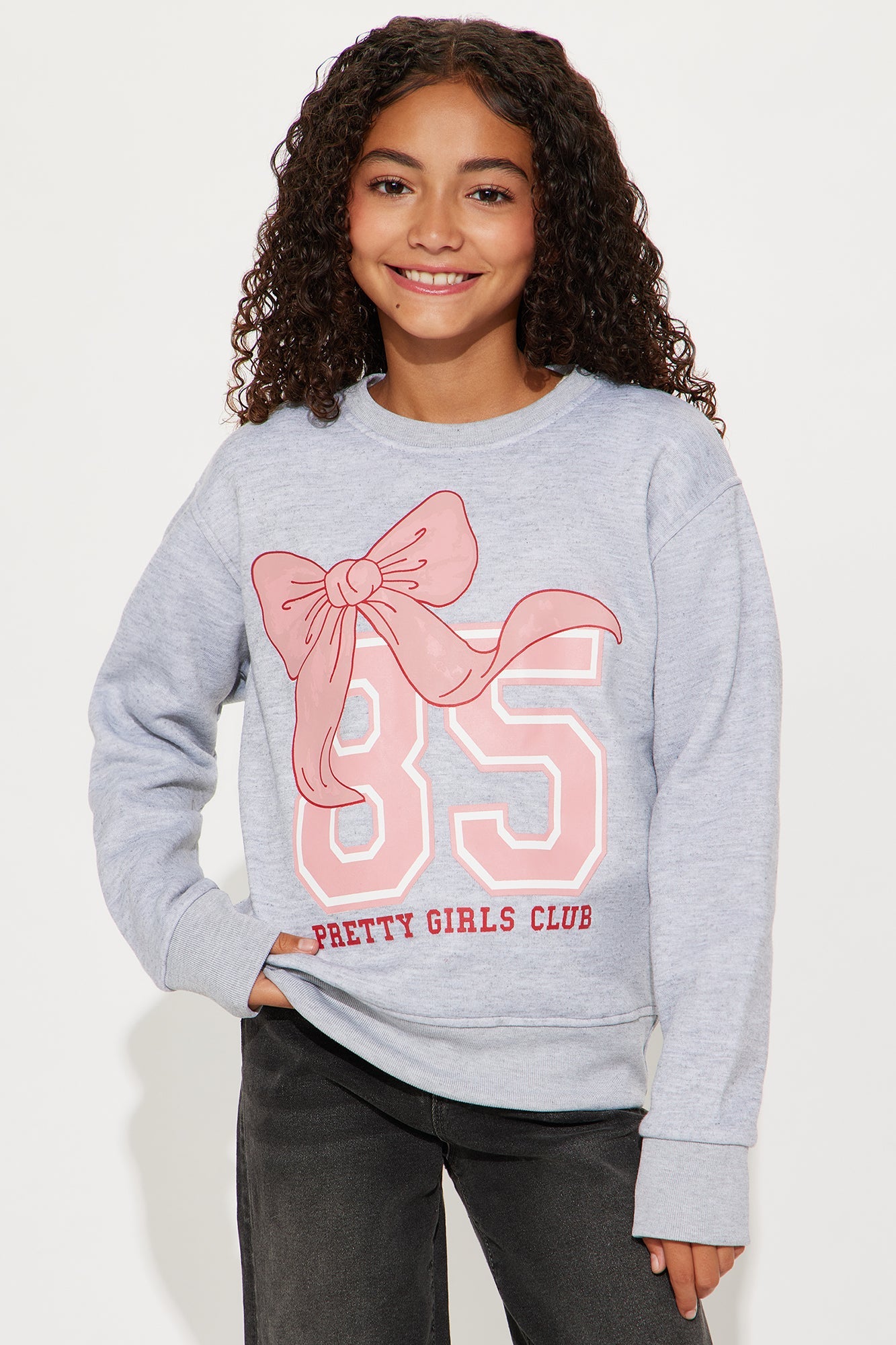 Mini Pretty Girls Club 85 Crew Neck Sweatshirt - Heather Grey