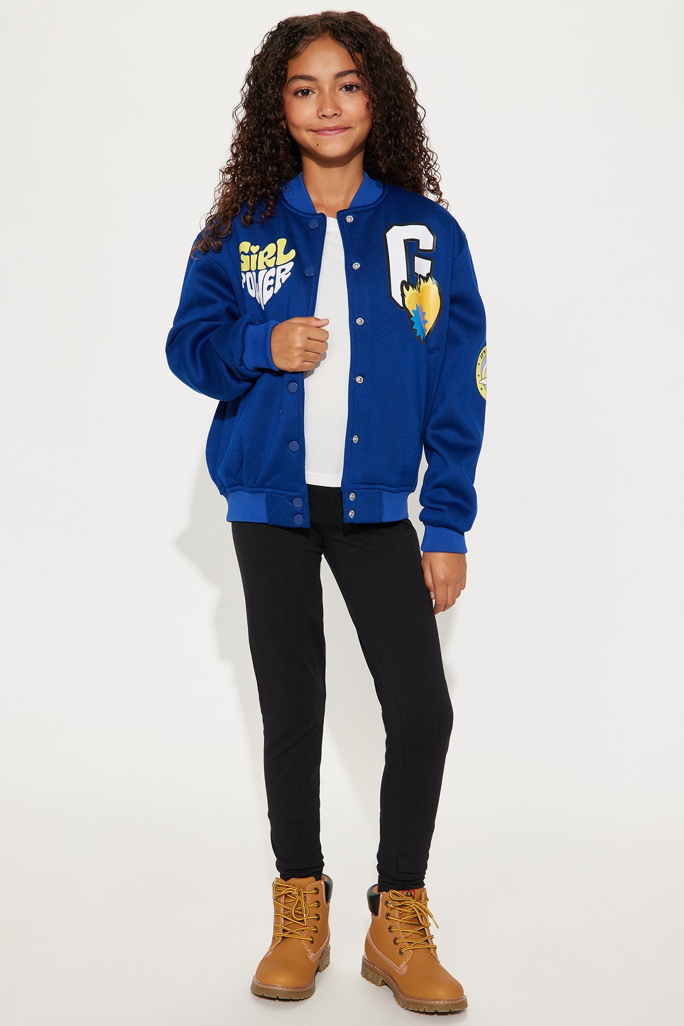 Mini Girl Power Forever Bomber Jacket - Navy