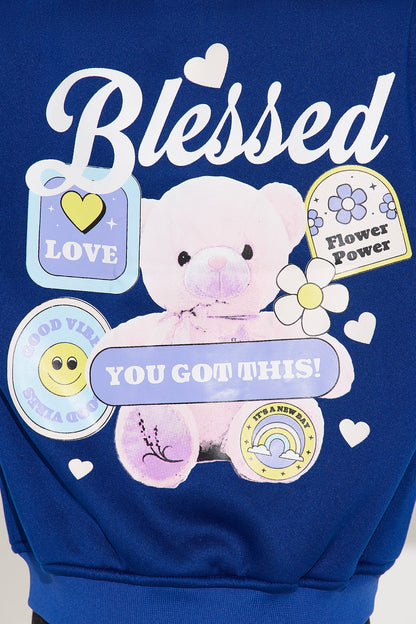 Mini Girl Power Forever Bomber Jacket - Navy