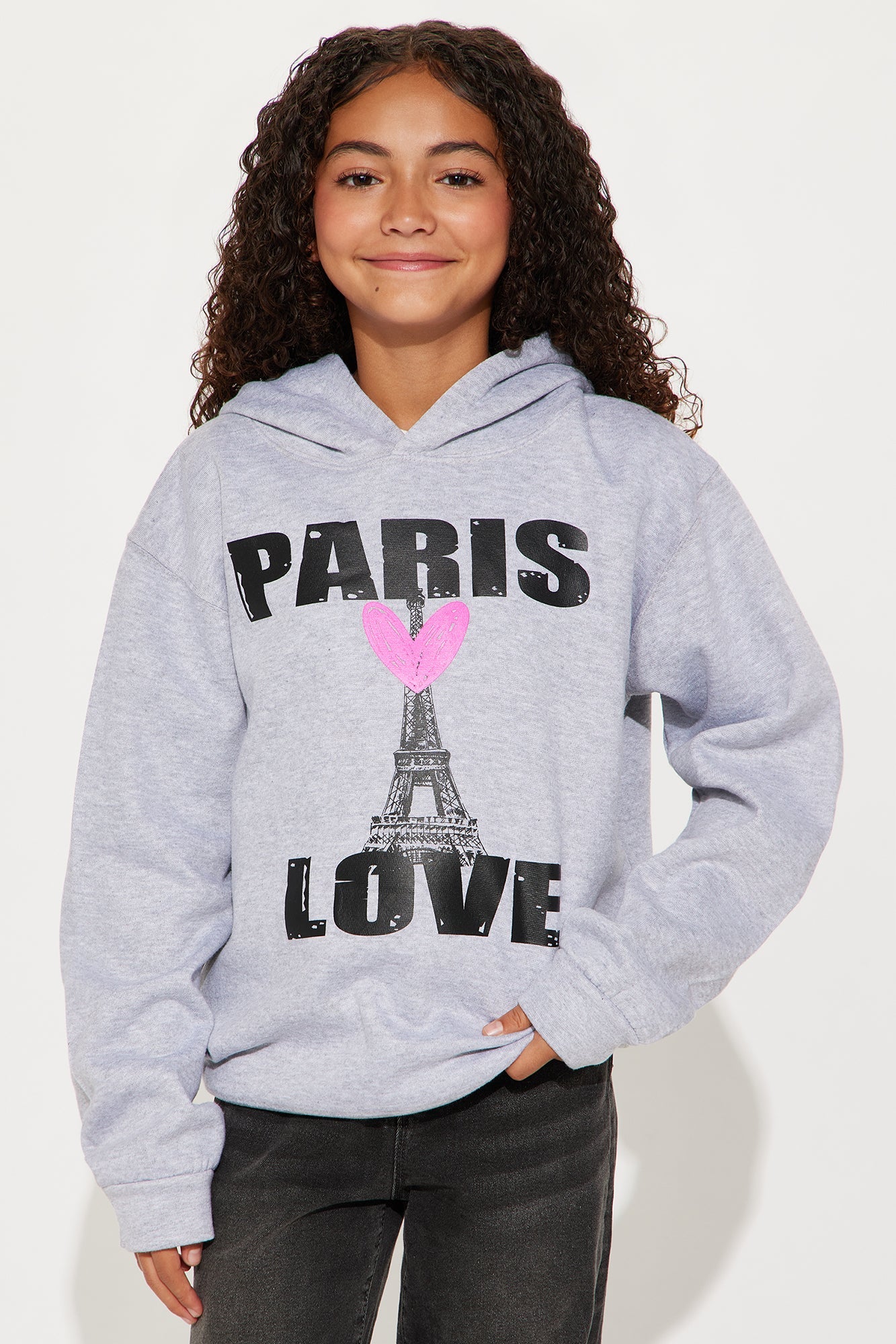 Mini Love From Paris Hoodie - Heather Grey