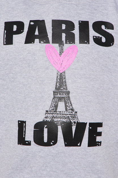 Mini Love From Paris Hoodie - Heather Grey