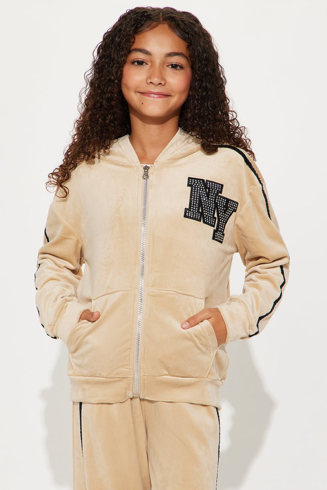 Mini Chillin In NY Wide Leg Pant Set - Khaki