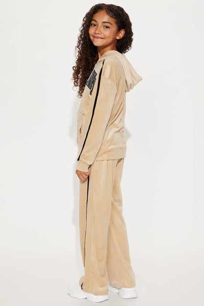 Mini Chillin In NY Wide Leg Pant Set - Khaki