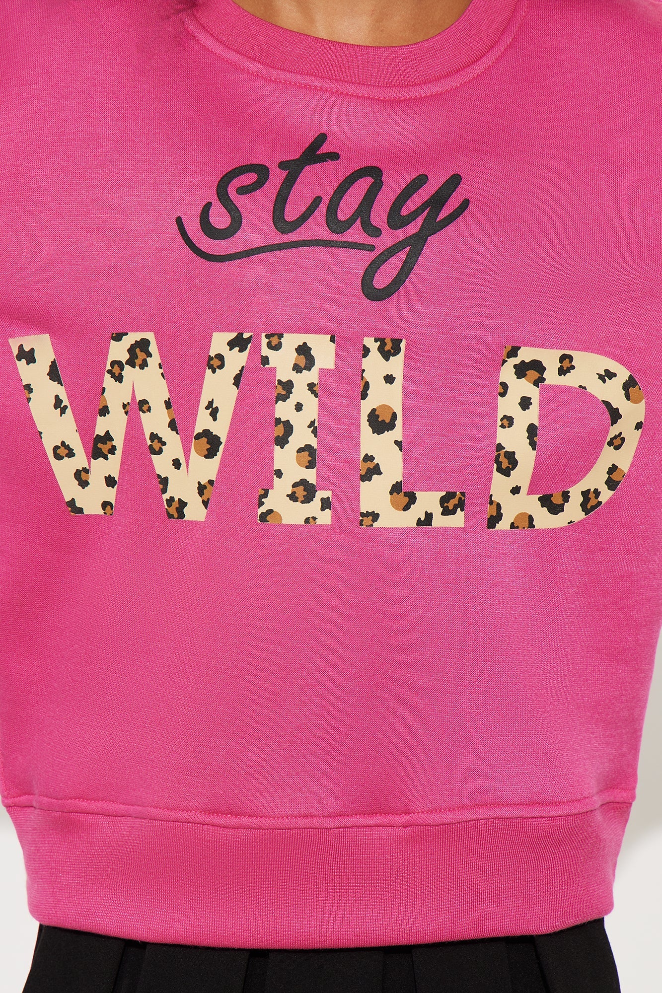 Mini Stay Wild Crew Neck Sweatshirt - Hot Pink