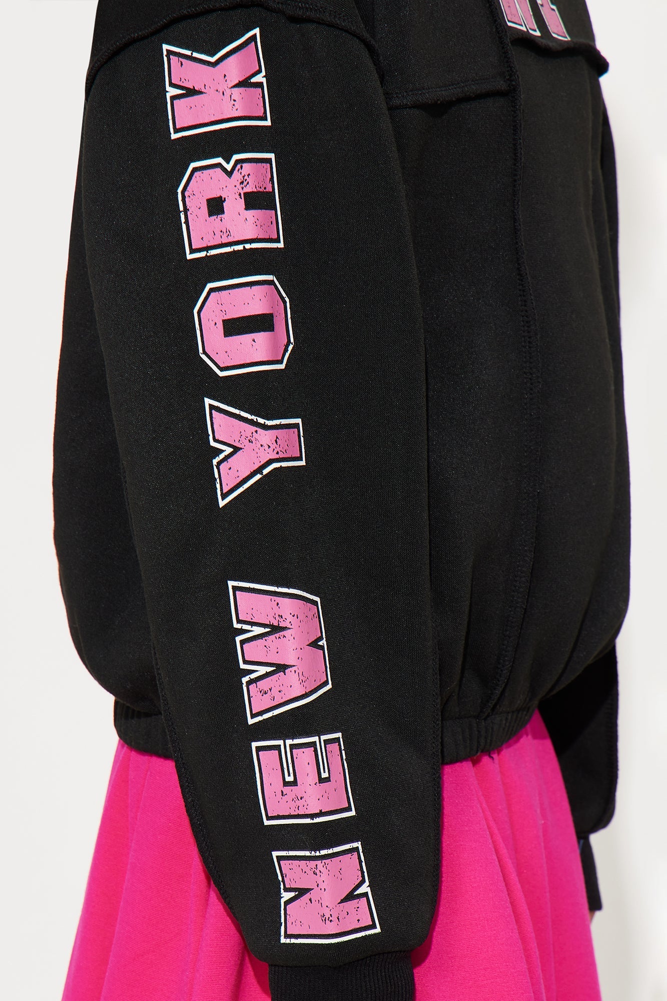 Mini In New York Paneled Crew Neck Sweatshirt - Black