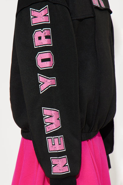 Mini In New York Paneled Crew Neck Sweatshirt - Black