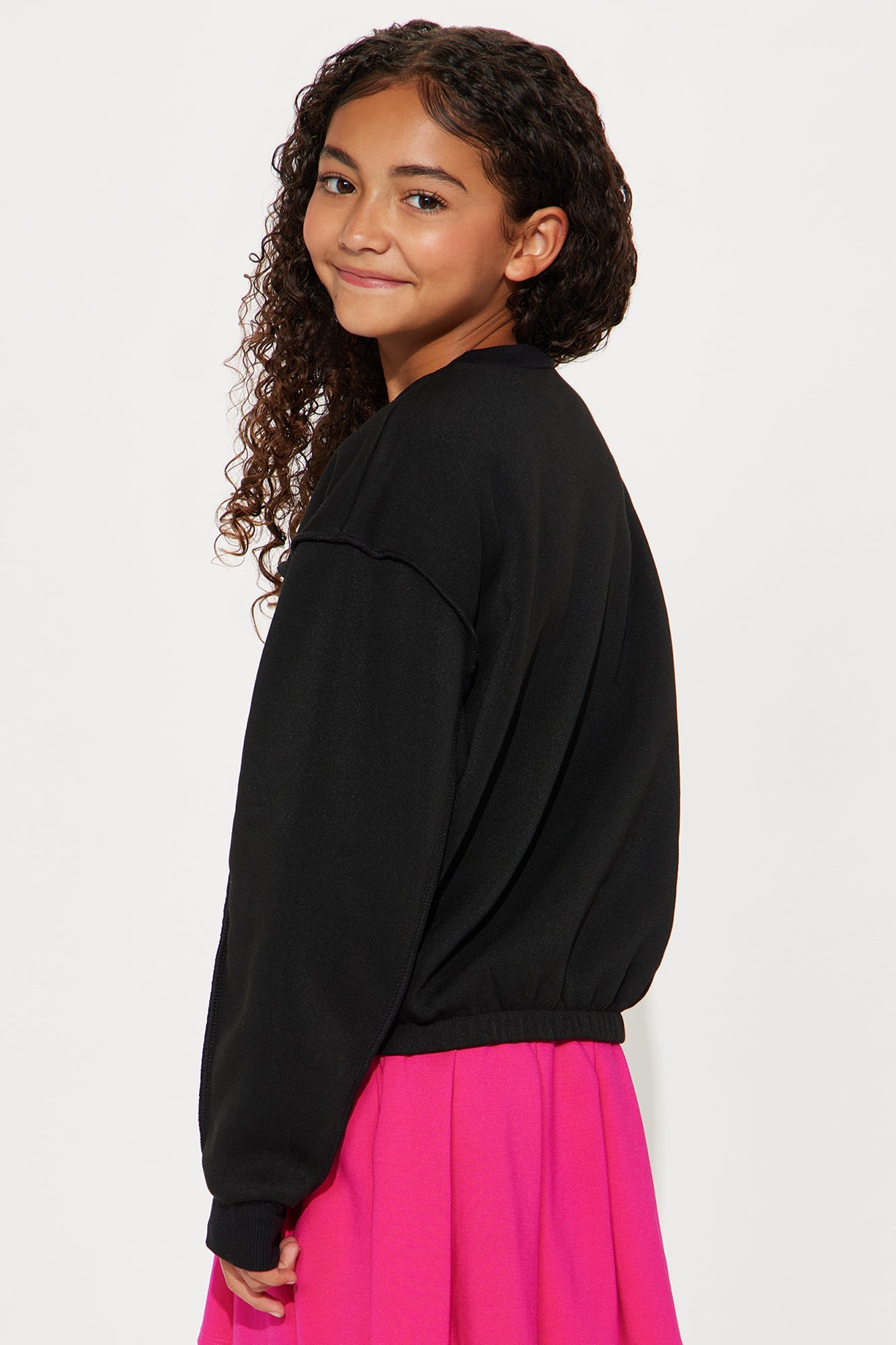 Mini In New York Paneled Crew Neck Sweatshirt - Black