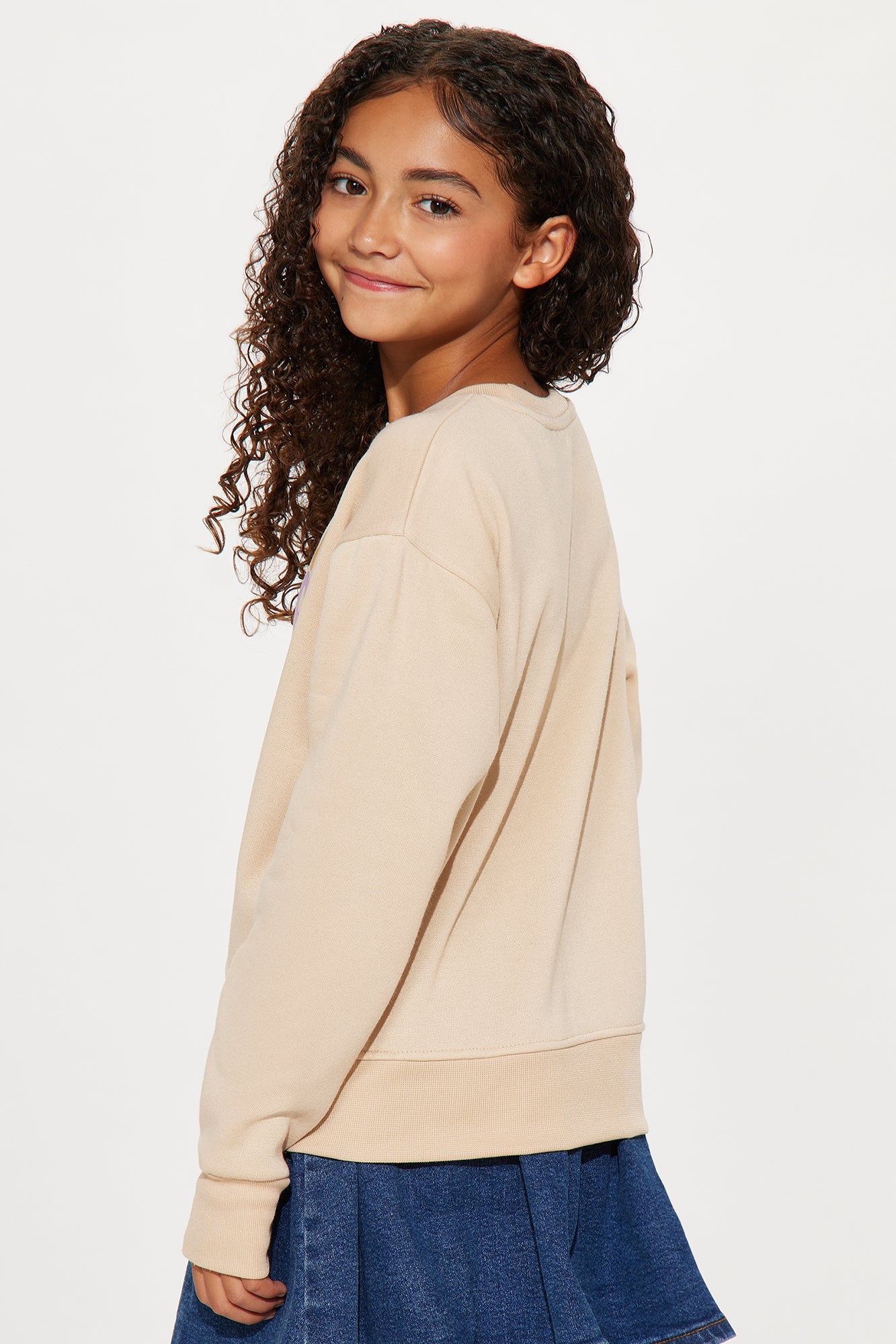 Mini I Believe That God Is Good Crew Neck Sweatshirt - Sand