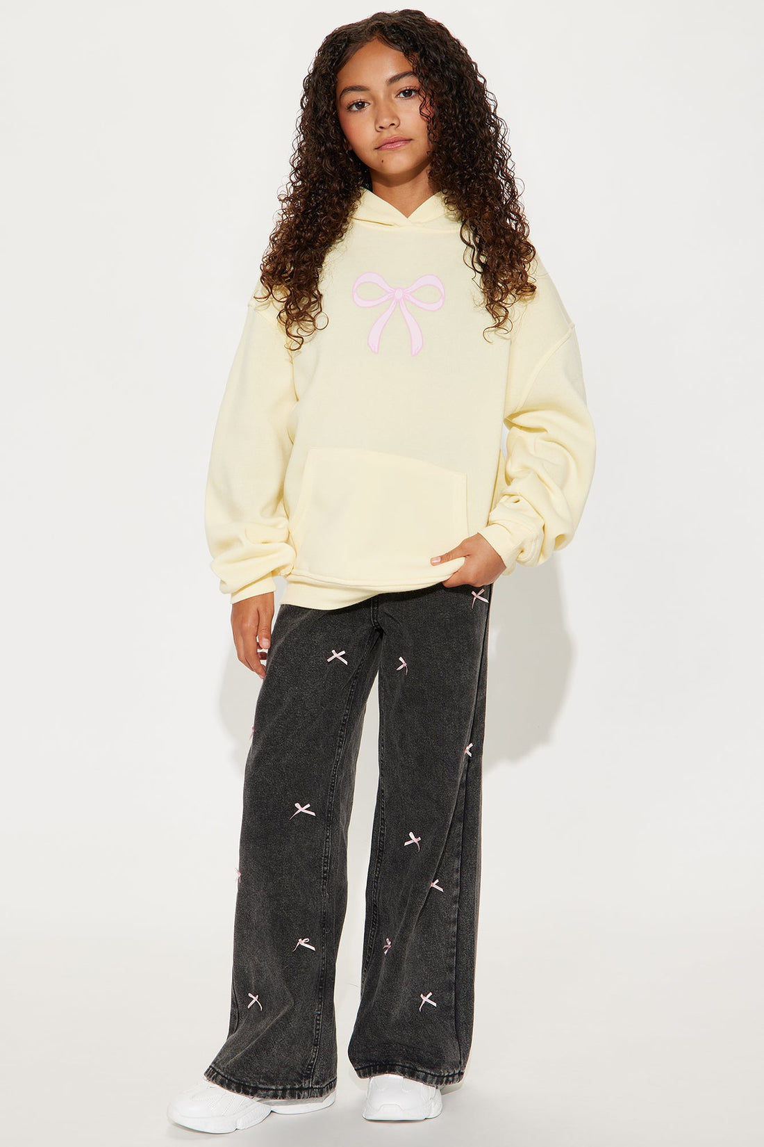Mini Know I Love My Bows Pullover Hoodie - Yellow