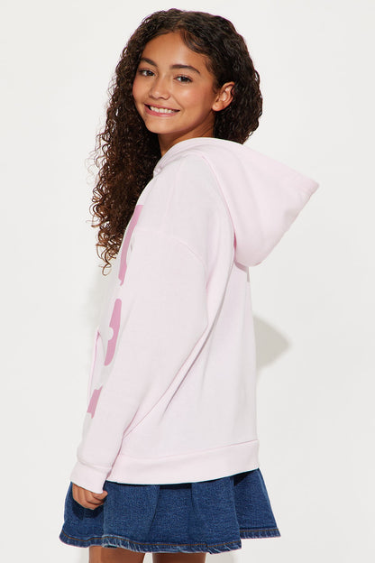 Mini Just A Girl Pullover Hoodie - Pink