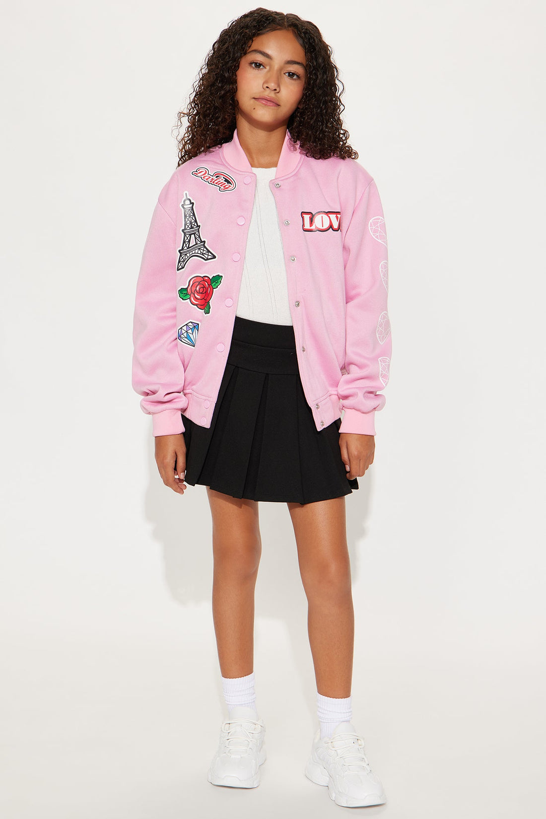 Mini Your Love Makes Me Happy Bomber Jacket - Pink