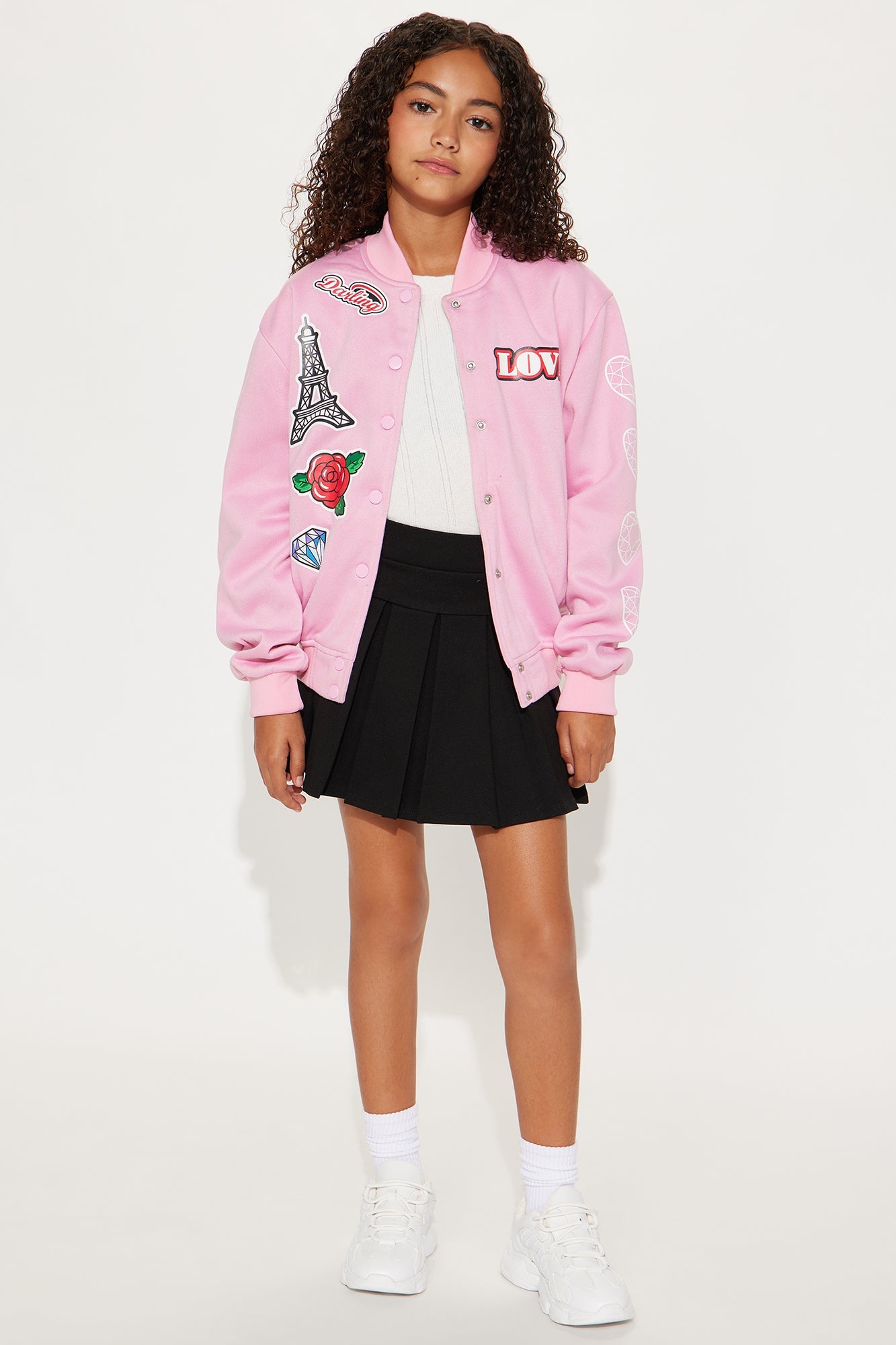 Mini Your Love Makes Me Happy Bomber Jacket - Pink