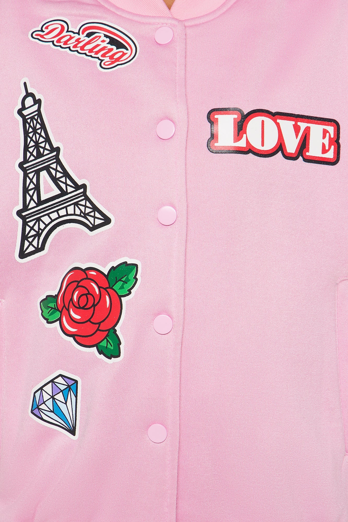 Mini Your Love Makes Me Happy Bomber Jacket - Pink