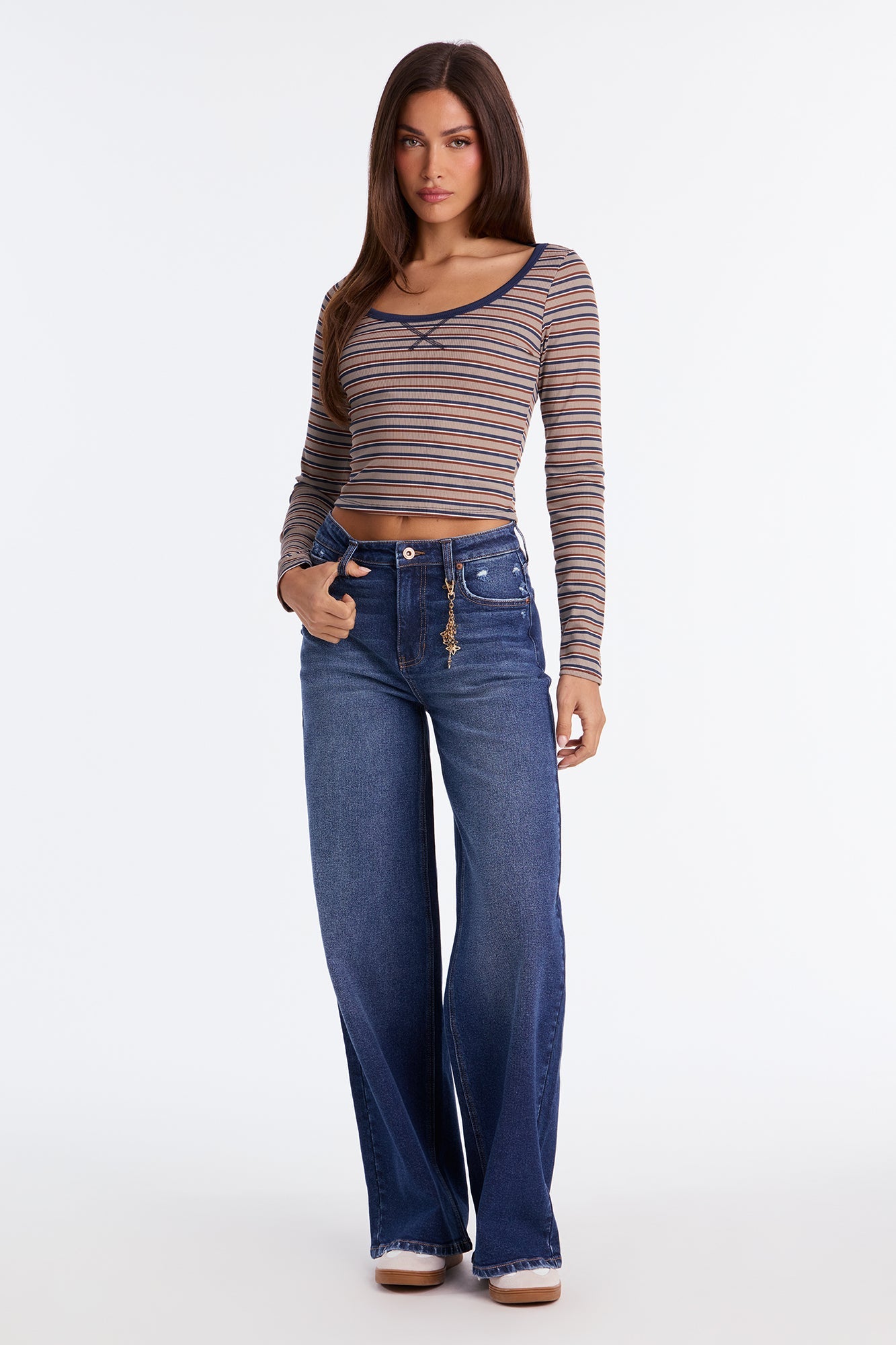 Heart And Charm Wide Leg Jeans - Dark Wash