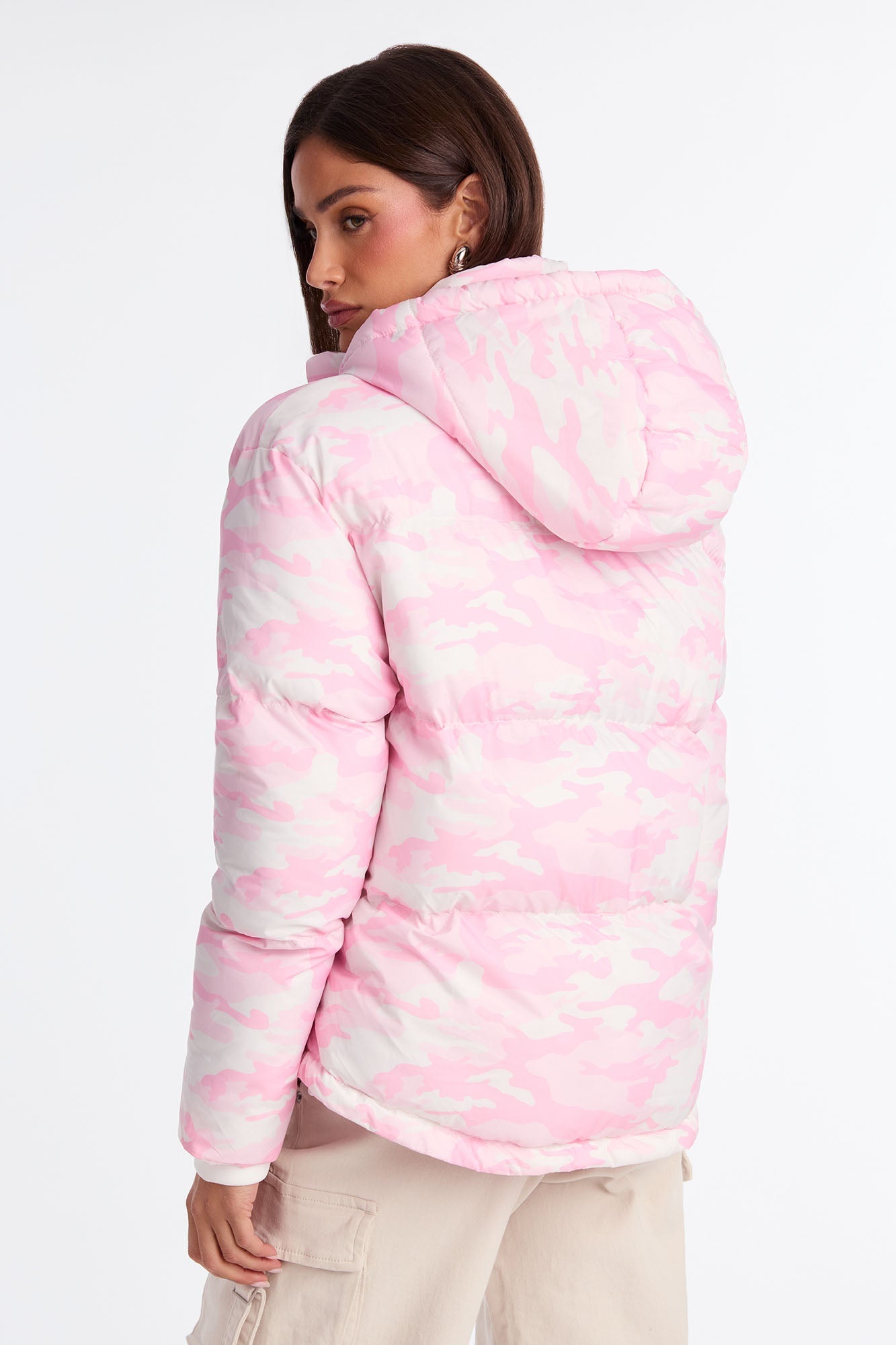 Ski Views Camouflage Puffer Jacket - Pink/combo