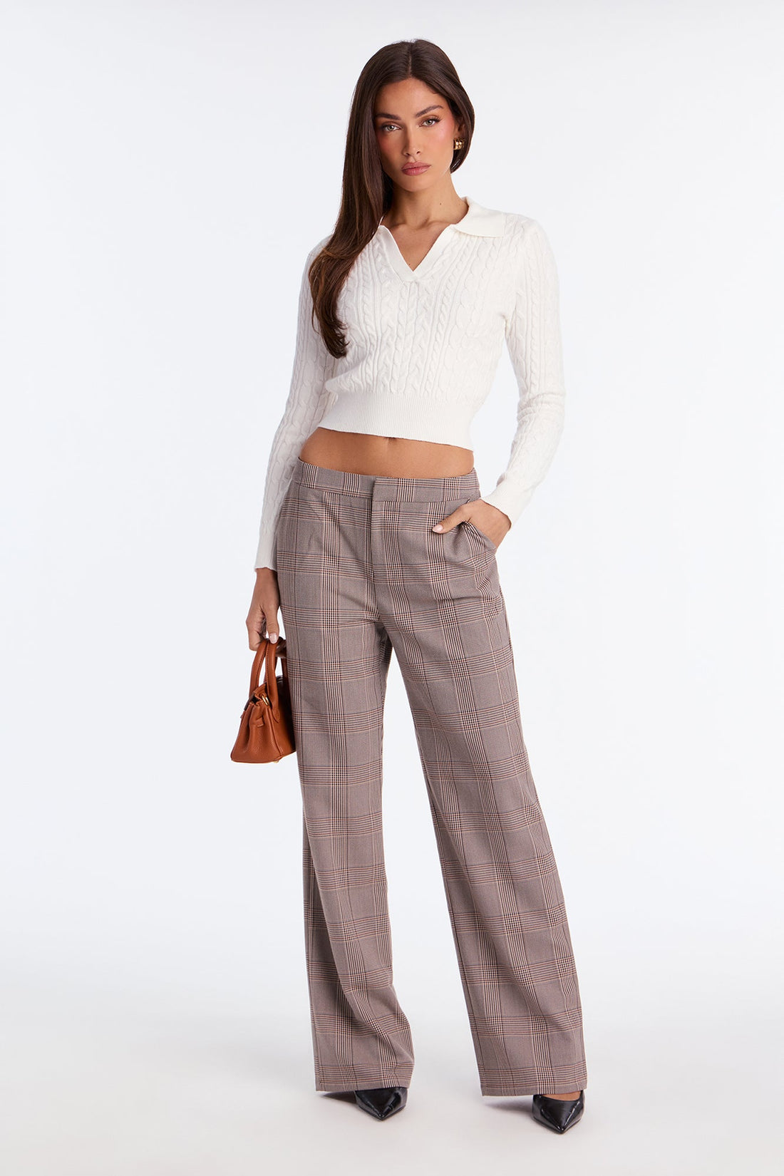 Frosty Cable Knit Sweater - White
