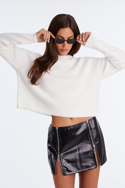 Toasty Mock Neck Sweater - Ivory