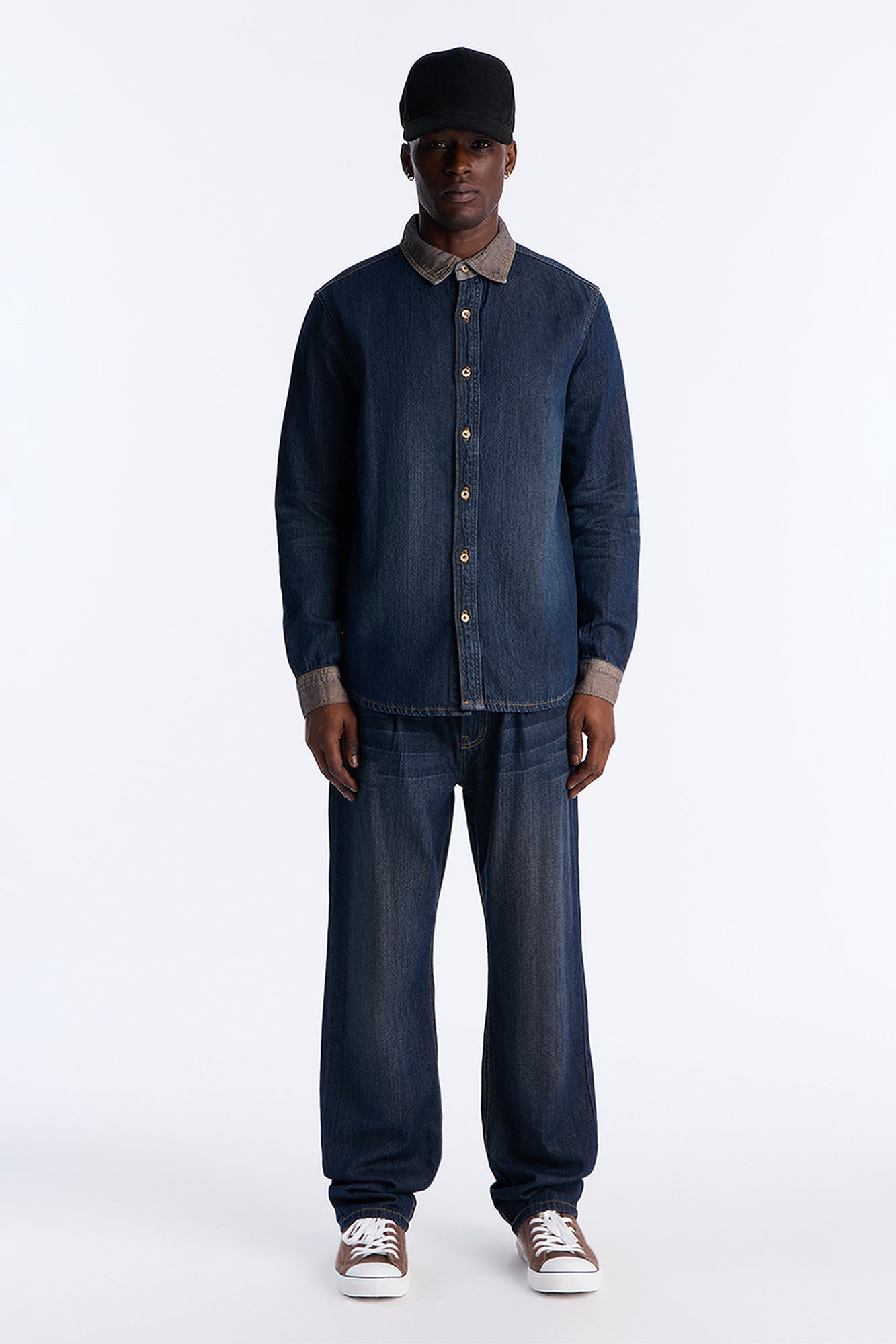 Dual Tone Denim Shirt - Indigo