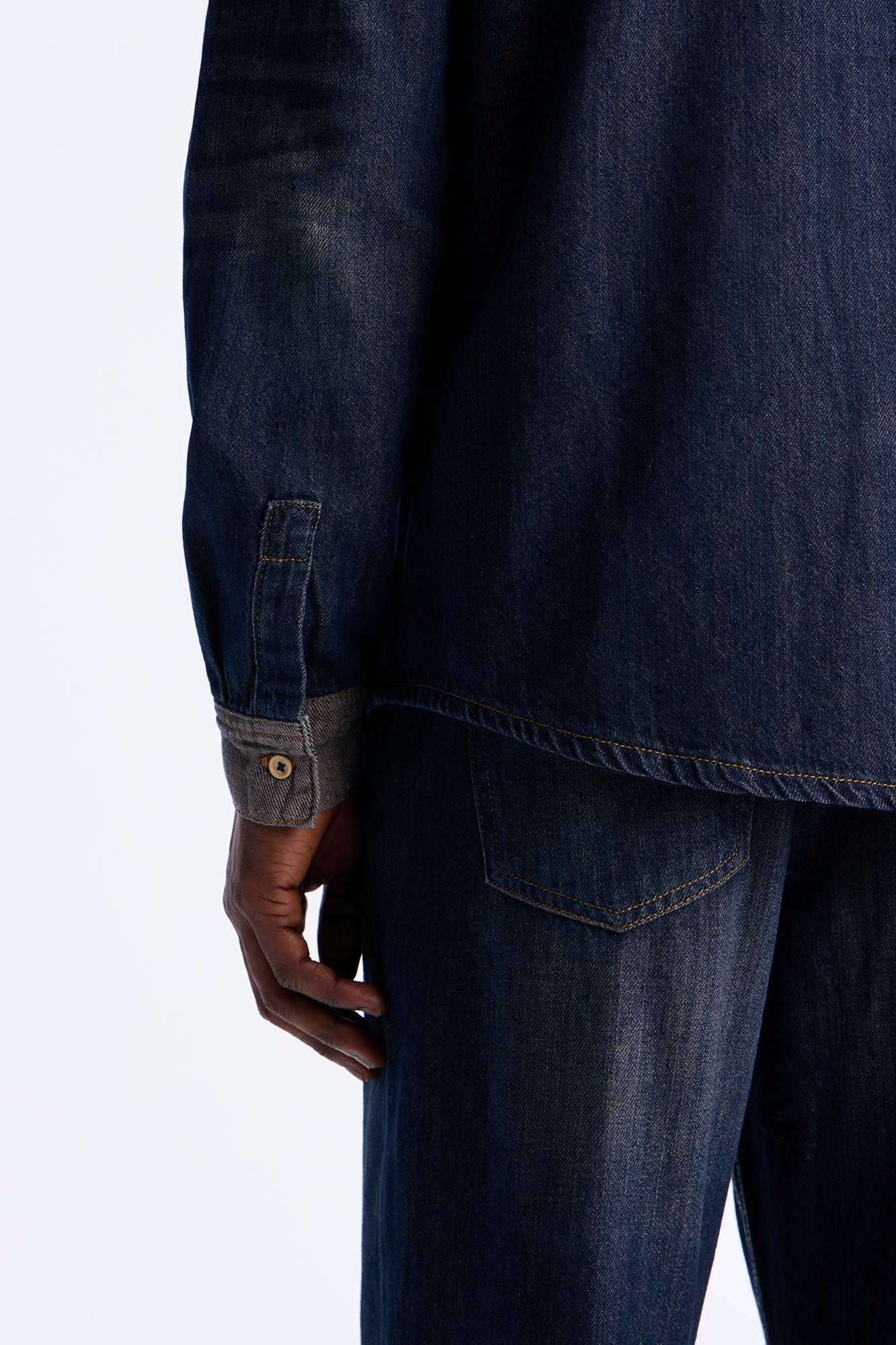 Dual Tone Denim Shirt - Indigo