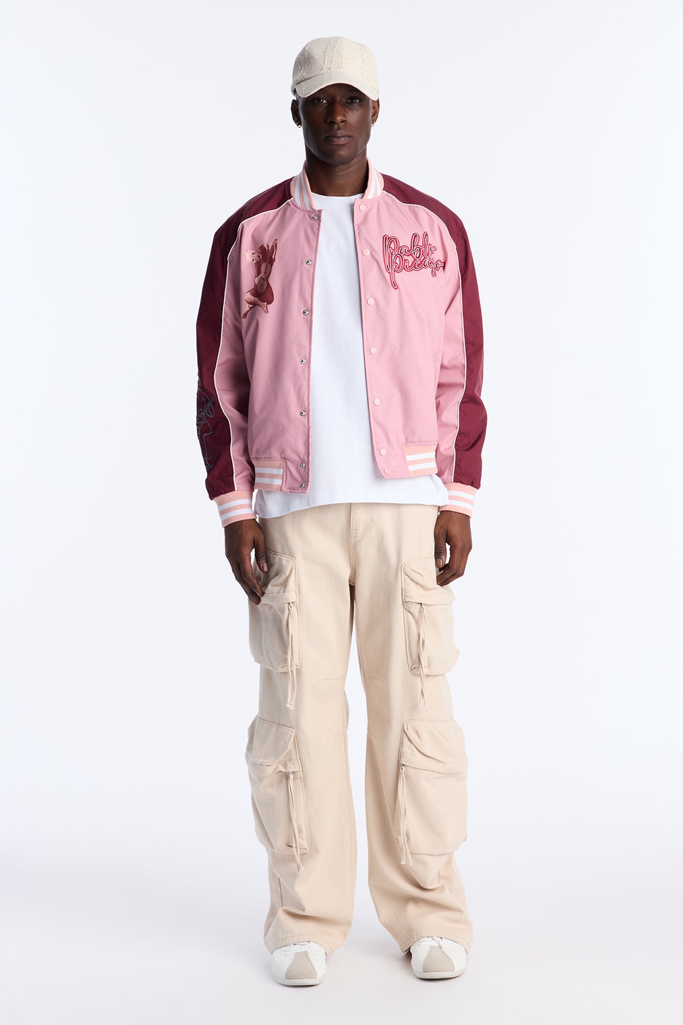 Pablo Picasso Colorblock Varsity Jacket - Pink/combo