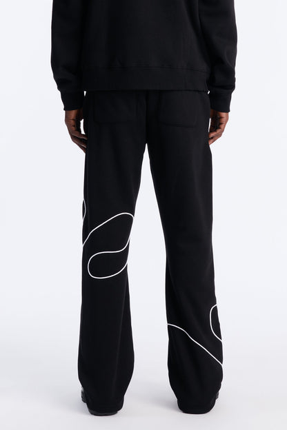 Lasso Slim Flare Sweatpants - Black
