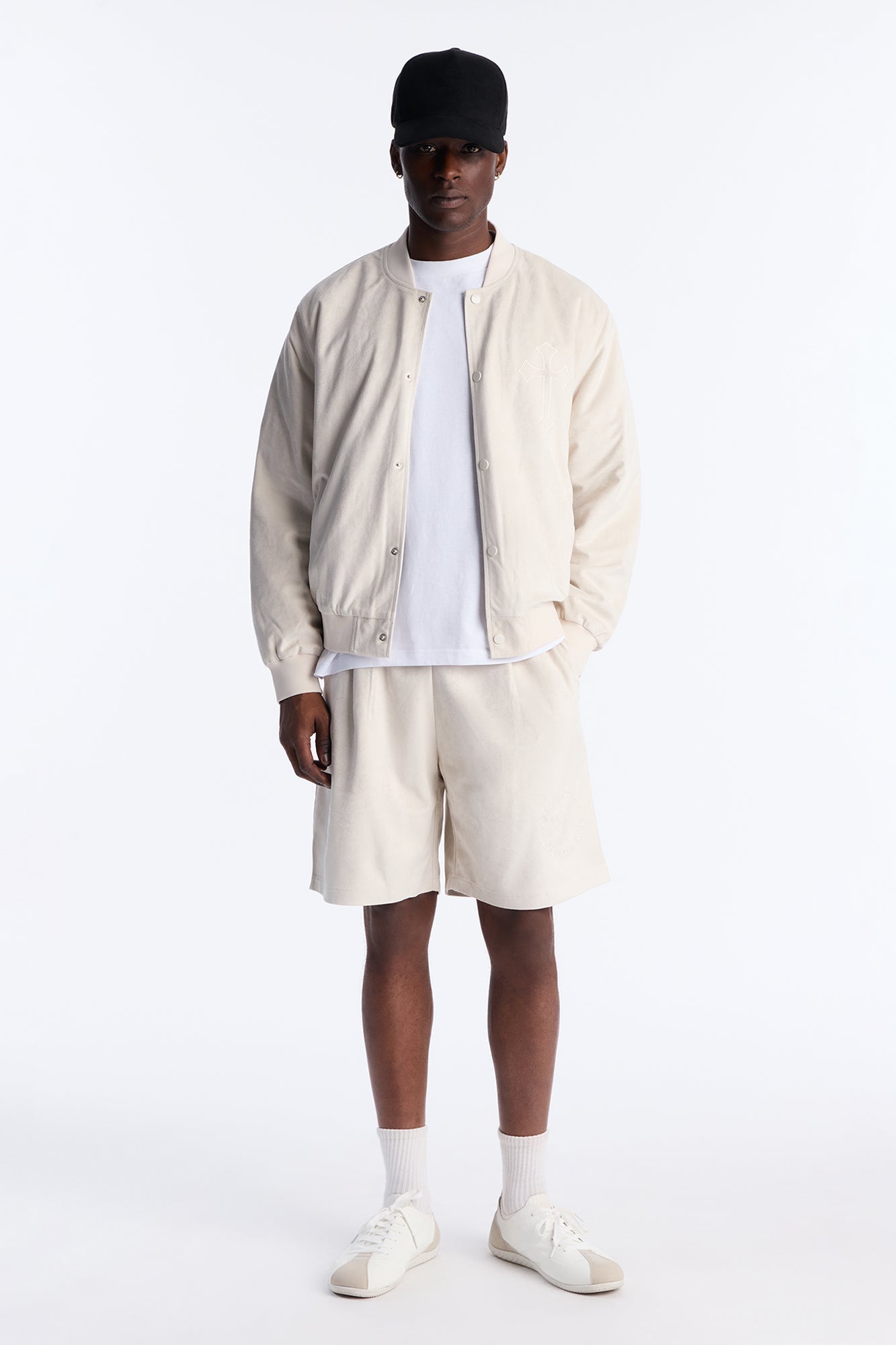 Granite Cut Suede Short - Off White