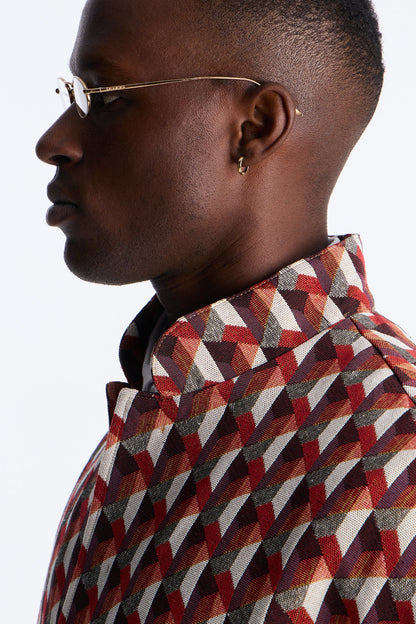 Relaxed Bellamy Geometric Tapestry Button Up Shirt - Multi Color