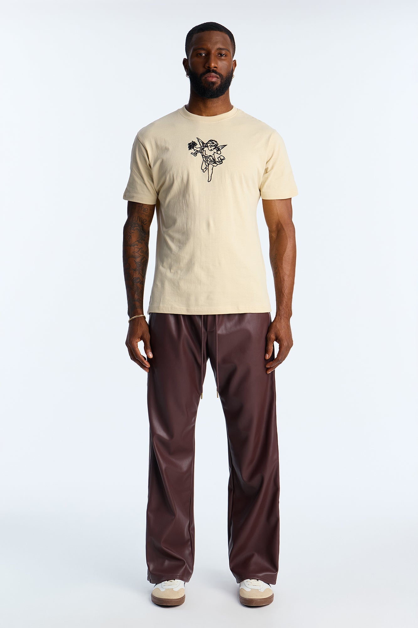 No Rules Law Embroidery Short Sleeve Tee - Off White