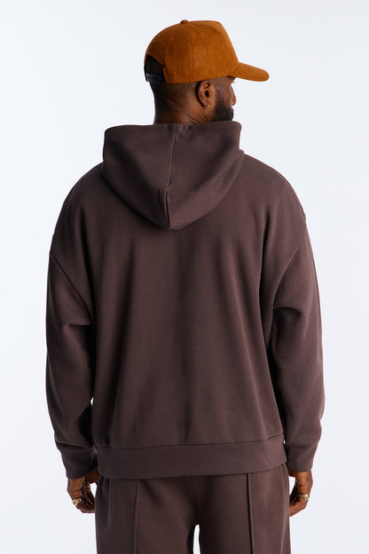 Saints Studio Embroidered Hoodie - Chocolate