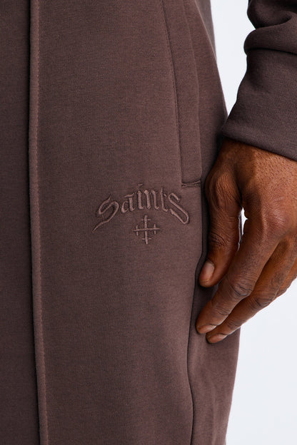 Saints Studio Embroidered Sweatpants - Chocolate