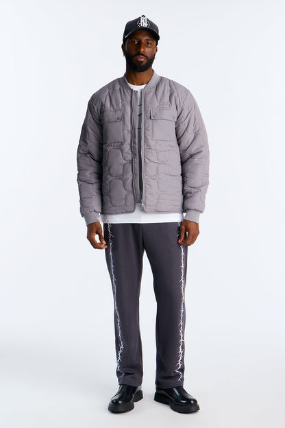 Geo Quilted Jacket - Grey