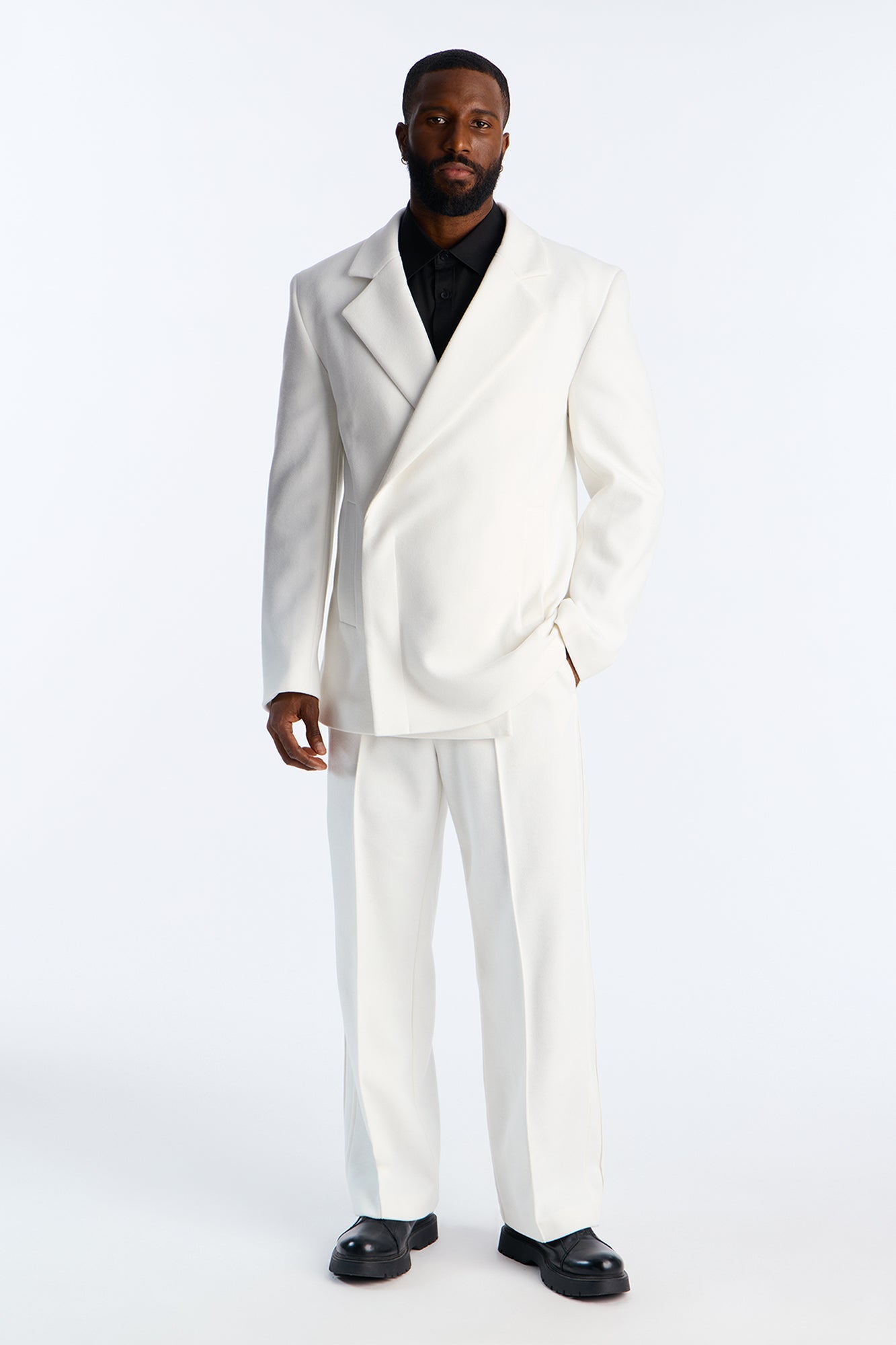 Oversized Day Drifter Double Breasted Blazer - Cream