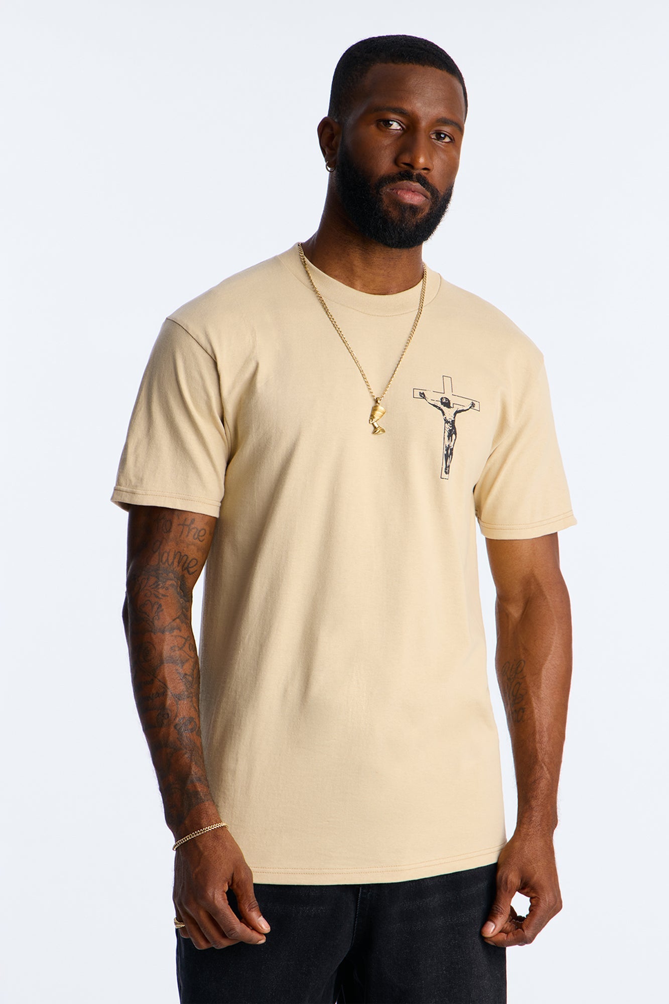 Faith Hope Love Short Sleeve Tee - Sand