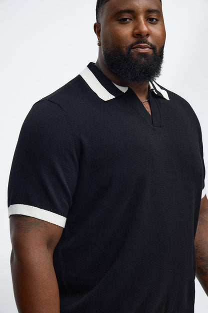 Capri In Fall Knitted Polo - Black/combo