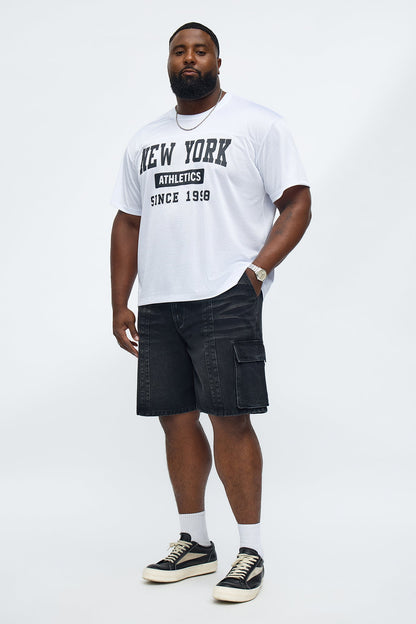 Relaxed Catch Me Camping Paneled Denim Cargo Short - Black Wash