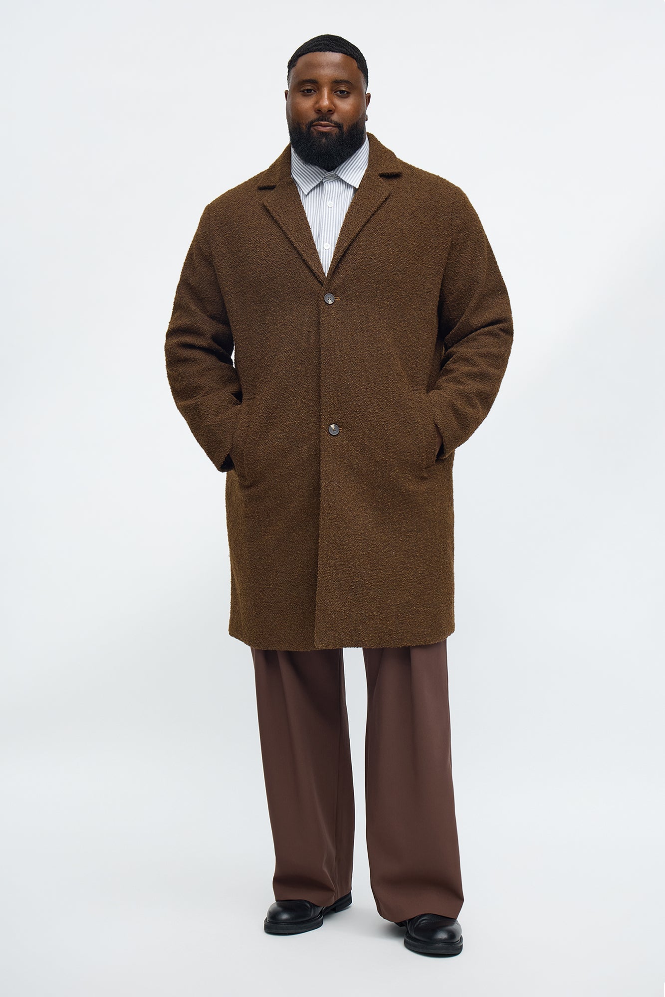 Textured Upper East Side Boucle Car Coat - Brown